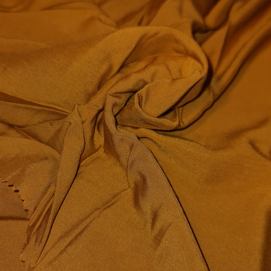 MUSTARD PLAIN VISCOSE CHALLIS FABRIC SOFT NON STRETCH DRESS CRAFT MATERIAL 58" BY METER