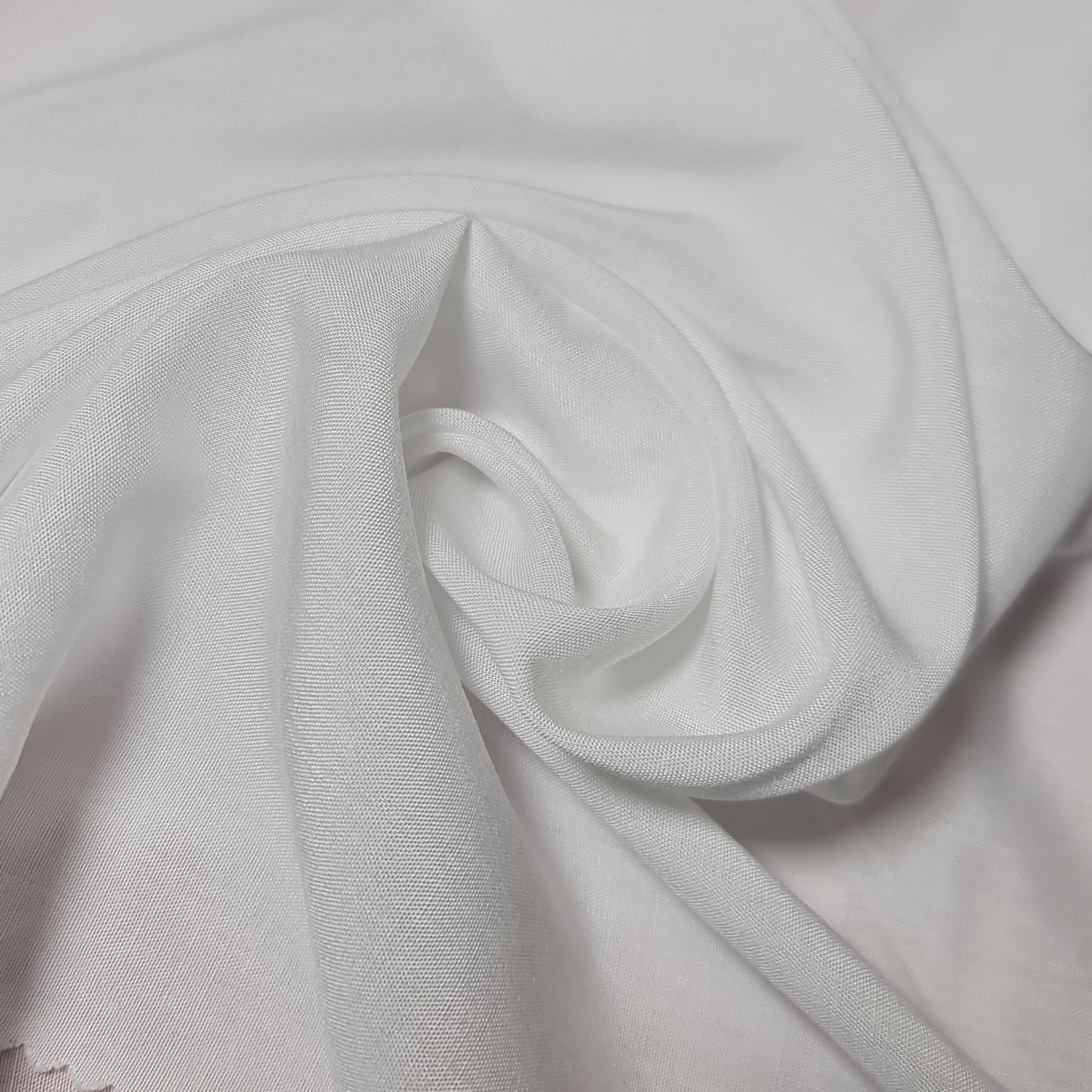 WHITE PLAIN VISCOSE CHALLIS FABRIC SOFT NON STRETCH DRESS CRAFT MATERIAL 58" BY METER