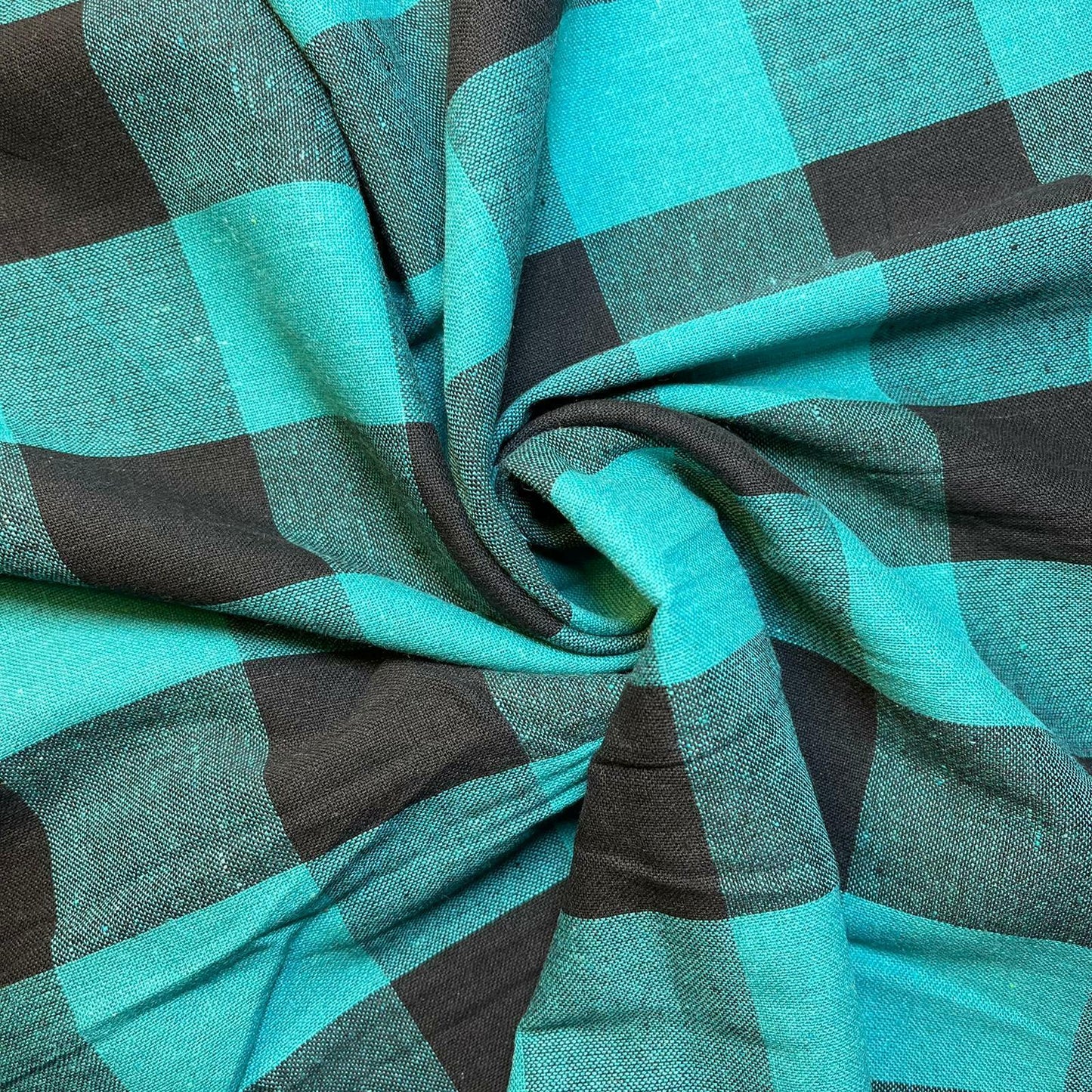 Premium 100 % Baumwolle Gingham 2" Khadi weicher Leinen Handwebstoff 42" Meterware