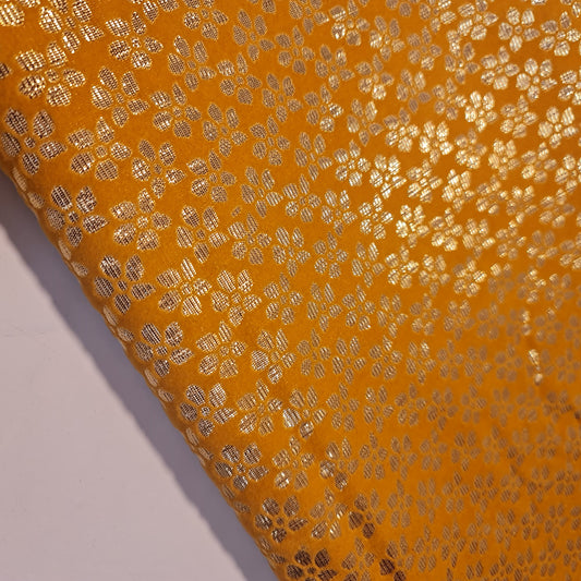 Mustard Gold Glitter Foil Lame Material Emboss Velvet Floral Flock Décor Craft Dress Fabric 44" By Meter (Copy)