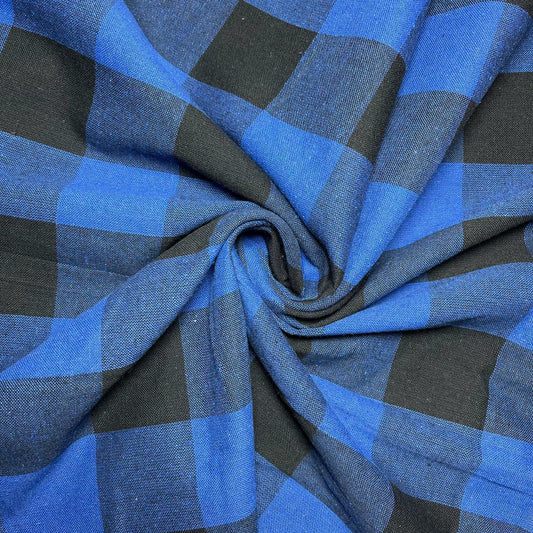 Premium 100 % Baumwolle Gingham 2" Khadi weicher Leinen Handwebstoff 42" Meterware