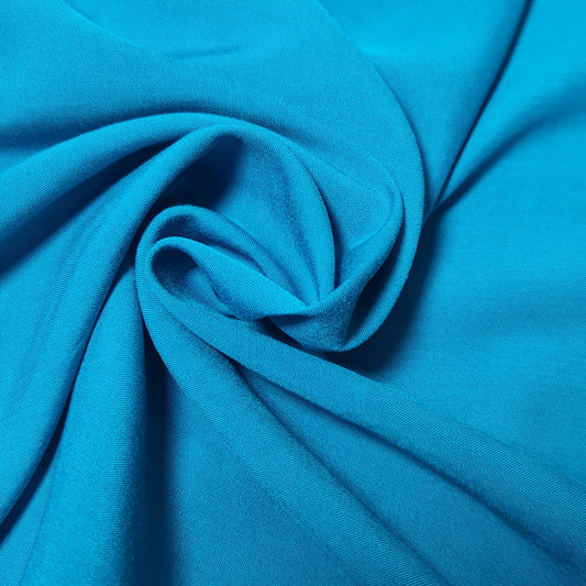 TEAL PLAIN VISCOSE CHALLIS FABRIC SOFT NON STRETCH DRESS CRAFT MATERIAL 58" BY METER