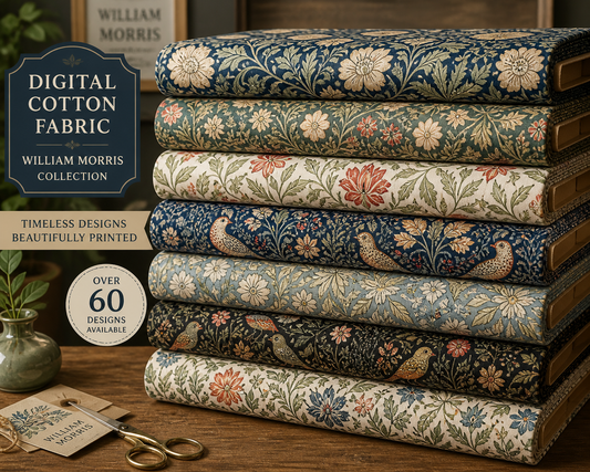Polycotton Digital Print Fabric | 80% Polyester 20% Cotton 45" (115cm) Wide Lightweight Printed Fabric – Sold by the Meter