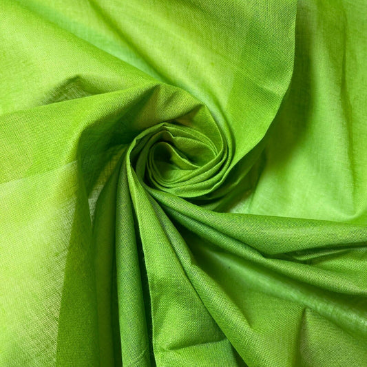 Apple Green 100% Cotton Muslin Fabric Sheer Gauze Plain Weave 44” Wide Dress Lining, Crafts Costume Material (By The Meter)