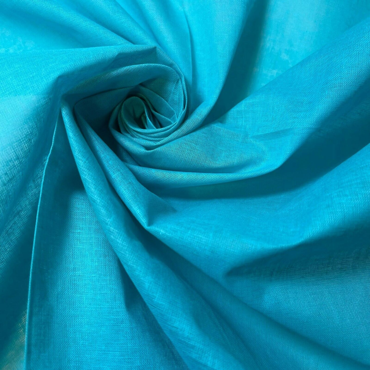 Aqua 100% Cotton Muslin Fabric Sheer Gauze Plain Weave 44” Wide Dress Lining, Crafts Costume Material By The Meter
