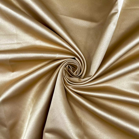 Antique Gold Dull Duchess Bridal Satin Fabric Bridal Dress Prom Craft Material Crepe Back By the Meter 58"