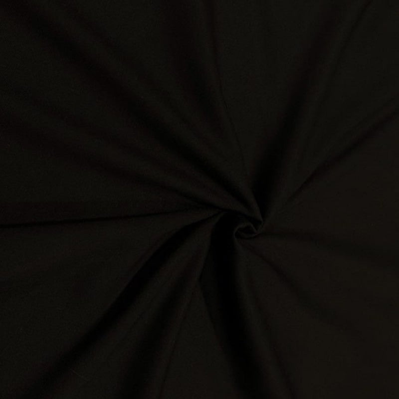 Black Viscose Twill Fabric Soft Non Stretch Dress Craft Costume Material 58" GN
