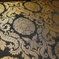 Black Banarasi Brocade Fabric with Gold Floral Zari Work Dress Craft Costume Upholstery Material 44" By The Meter