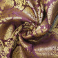 Ornamentaler Paisley Gold Metallic Druck Indischer Banarasi Brokat Stoff Meterware