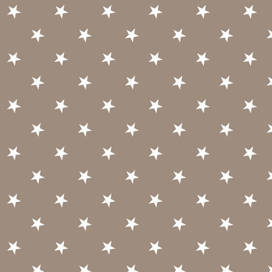 Beige Stars Dot PVC Vinyl Tablecloth Fabric – 58" Wide, Waterproof, Easy-Clean Party / Event Material By The Meter