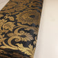 Black Banarasi Brocade Fabric with Gold Zari Floral Design | Premium Indian Jacquard Material By Meter 44"