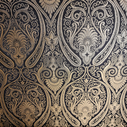 Ornamentaler Paisley Gold Metallic Druck Indischer Banarasi Brokat Stoff Meterware