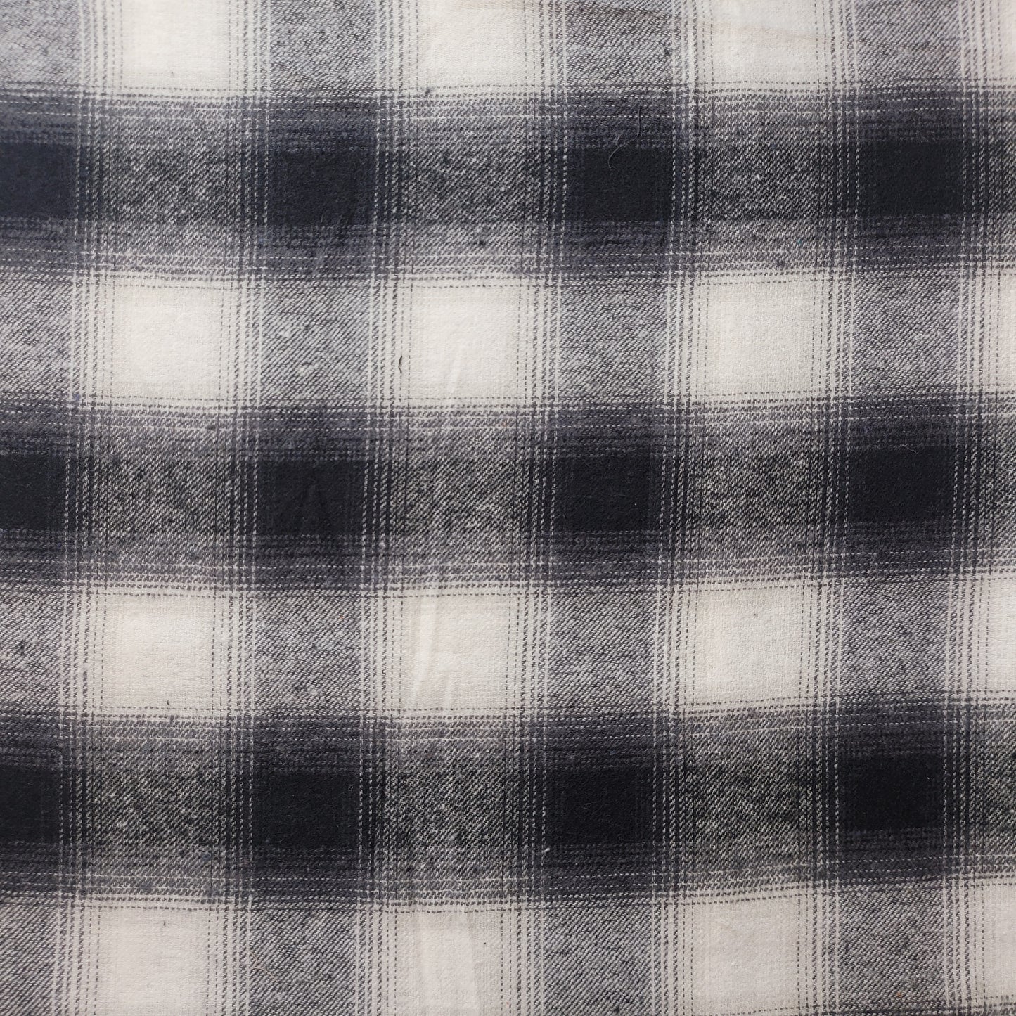 Elegant 100% Brushed Cotton Flannel: Tartan Winceyette Craft Dress Material - 58” Wide (Black & Whitton Dutton)