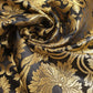 Black Banarasi Brocade Fabric with Gold Zari Floral Design | Premium Indian Jacquard Material By Meter 44"