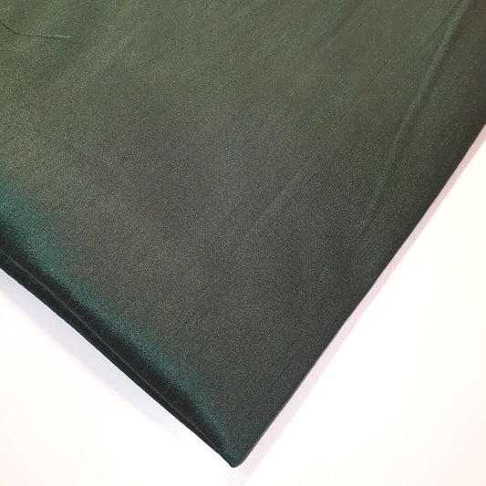 Bottle Green Plain Raw Silk Faux Dupion 100% Polyester Upholstery Fabric Bridal Material 44" By The Meter