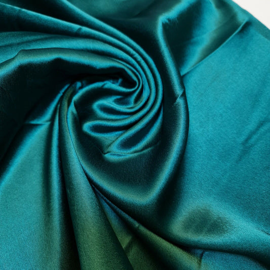 Bottle Green Satin Glossy Charmeuse Silky Material Bridal Dress Craft Wedding Event Decor Polyester Fabric 44" Wide ( 23 Meter Roll )