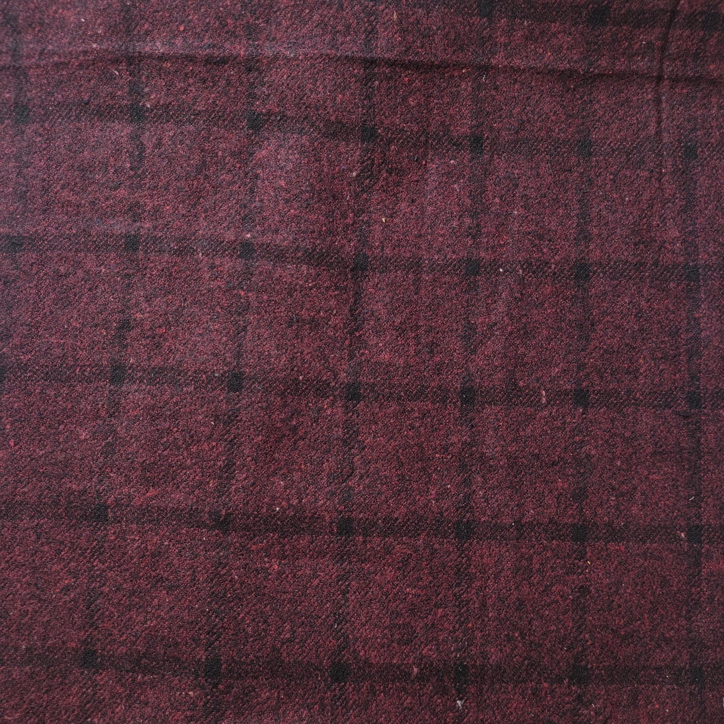 Elegant 100% Brushed Cotton Flannel: Tartan Winceyette Craft Dress Material - 58” Wide (Burgundy Tweed Check)