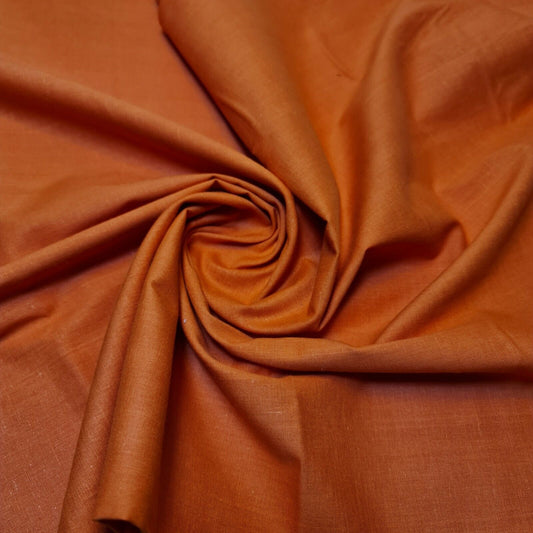 Burnt Orange Clearance 100% Cotton Fabric Plain Solid Quilting Craft Dress Material 44" By The Meter