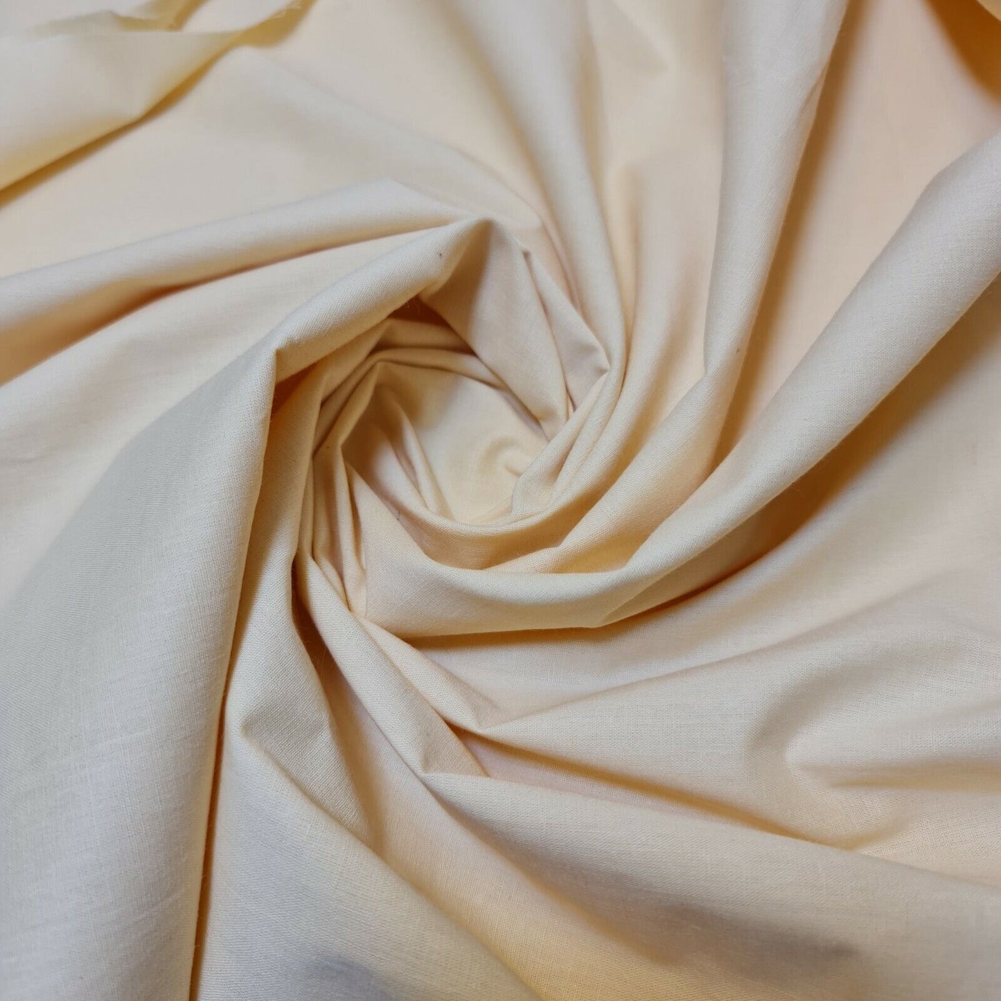 Butter Cream Clearance 100% Cotton Fabric Plain Solid Quilting Craft Dress Material 44" By The Meter