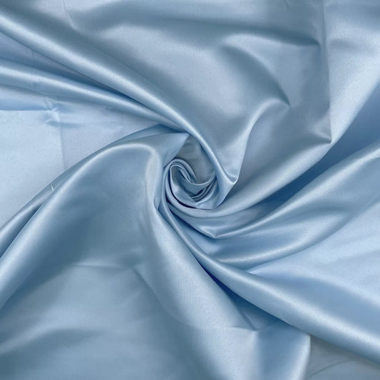 Baby Blue Dull Duchess Bridal Satin Fabric Bridal Dress Prom Craft Material Crepe Back By the Meter 58"