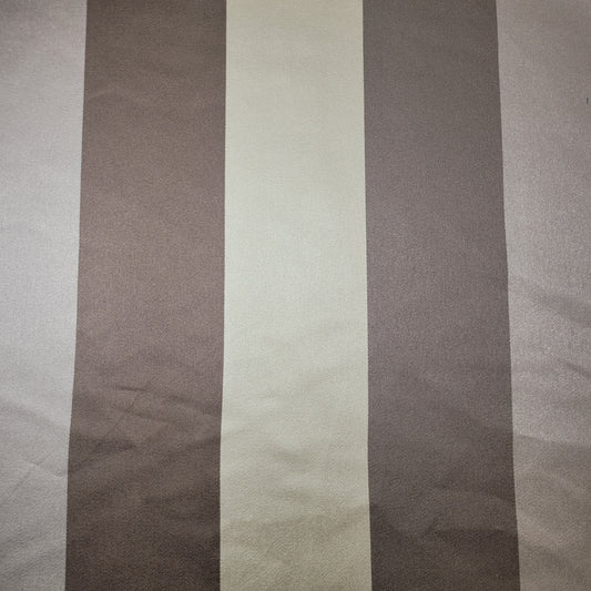 Beige Brown Cream Stripe Satin Polyester Medium Weight Material Curtain & Upholstery Fabrics – 58" Wide" Sold by Meter