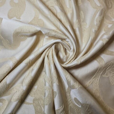 Beige Damask Medium Weight Curtain & Upholstery Fabrics 58" Wide by the Meter