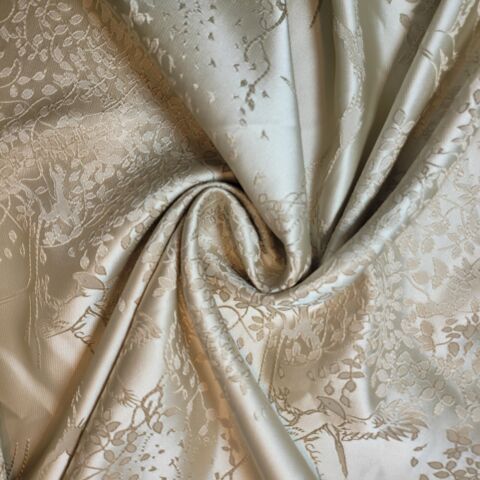 Beige Eagle Floral Jacquard Medium Weight Curtain & Upholstery Fabrics 58" Wide by the Meter