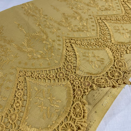 Cotton Floral Embroidery Fabric Lace Broderie Anglaise Dress Craft Material 44" By the Meter