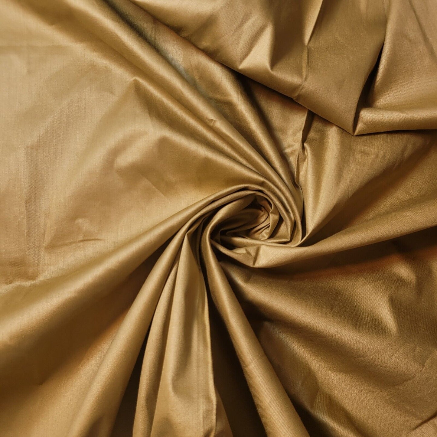 Beige Gold 100% Cotton Sateen Material Curtain Lining Dress Craft Quilting Fabric 44" By The Meter