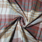 * Clearance * Geometric Stripes & Tartan Chenille Tapestry-Inspired Medium to Heavyweight Curtain & Upholstery Fabrics – 58" Wide",  Sold by the Meter (Beige Maroon Tartan)