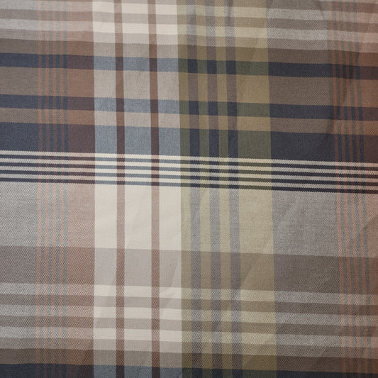 Beige Tartan Check Polyester Medium Weight Material Curtain & Upholstery Fabrics – 58" Wide" Sold by Meter