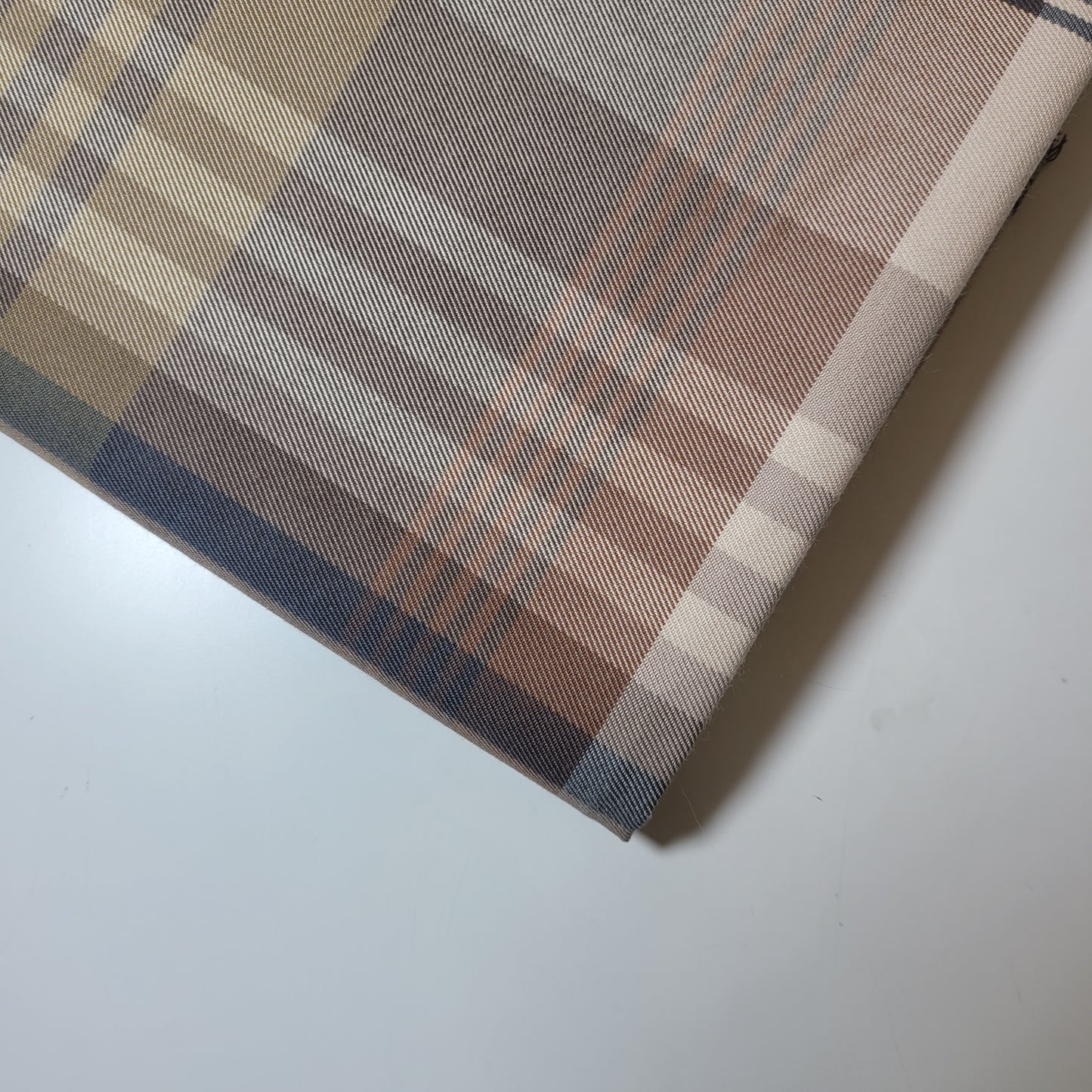 * Clearance * Geometric Stripes & Tartan Chenille Tapestry-Inspired Medium to Heavyweight Curtain & Upholstery Fabrics – 58" Wide",  Sold by the Meter (Beige Tartan)