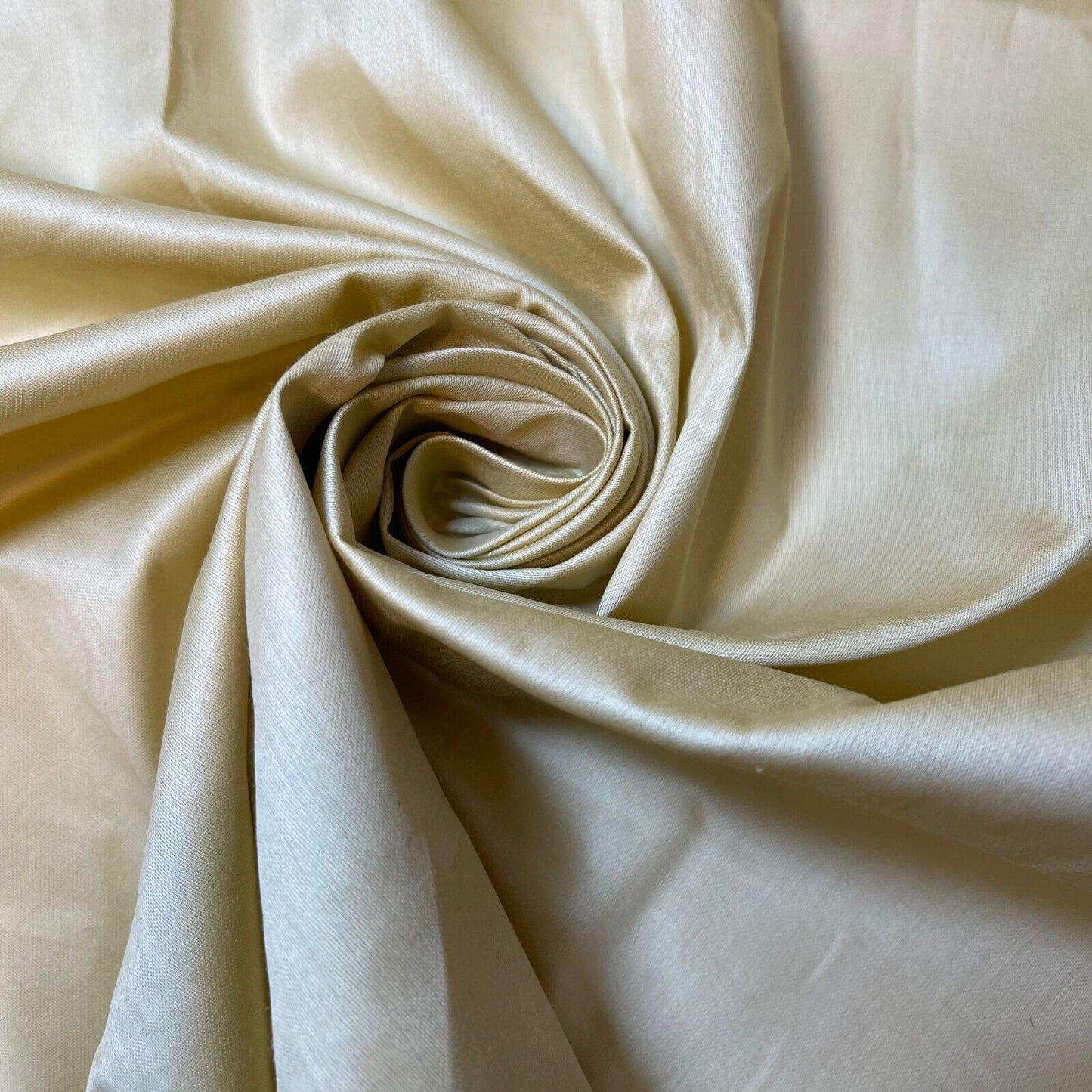 Beige Gold 100% Cotton Sateen Material Curtain Lining Dress Craft Quilting Fabric 44" By The Meter