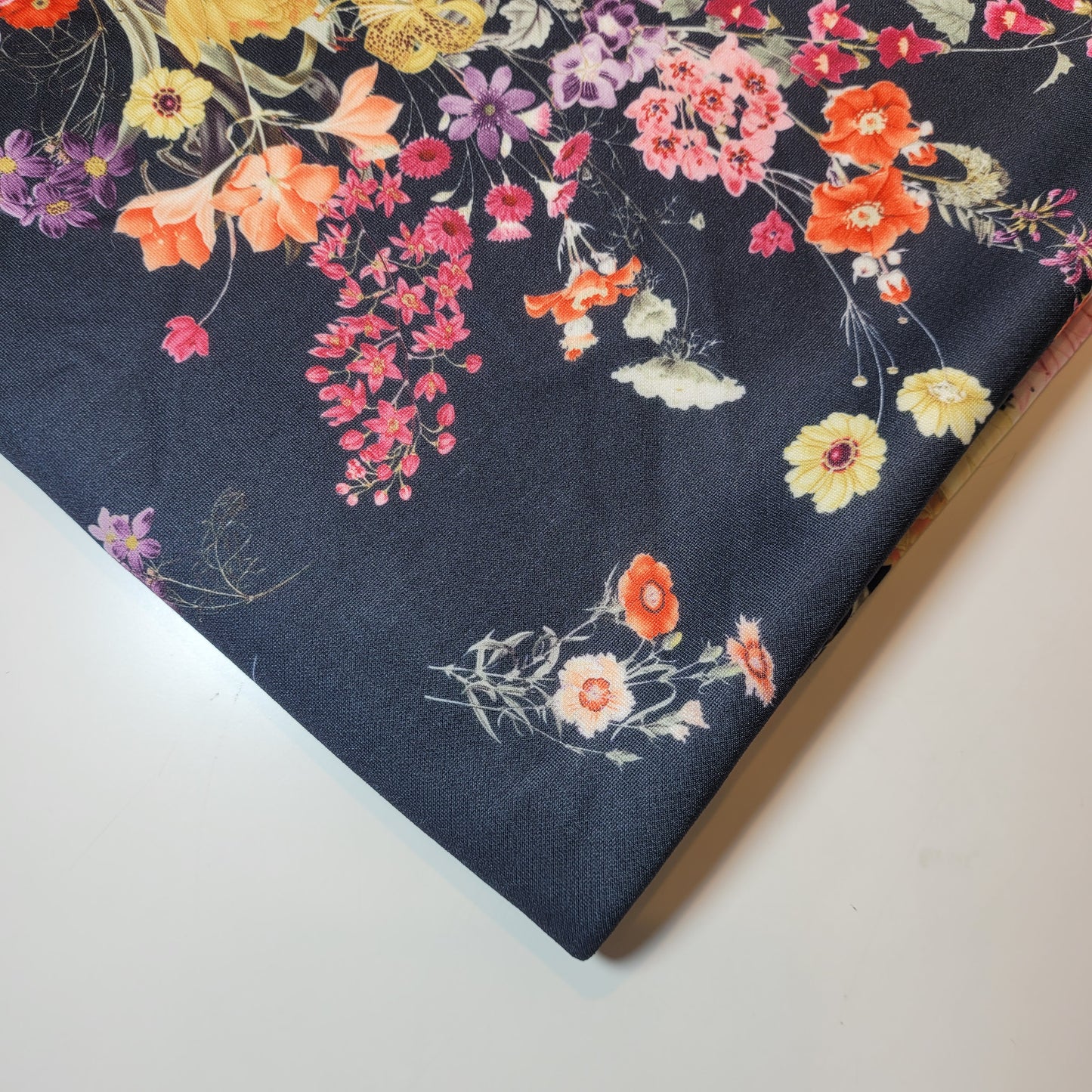 Black Floral Jersey Dress Craft Costume Material 58" By The Meter