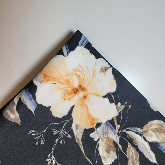 Black Floral Jersey Dress Craft Costume Material 58" By The Meter