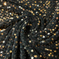 Black Gold Sequin Velvet Embroidery Stretch Material Velour Craft Drape Dress Fabric 58" Wide By The Meter