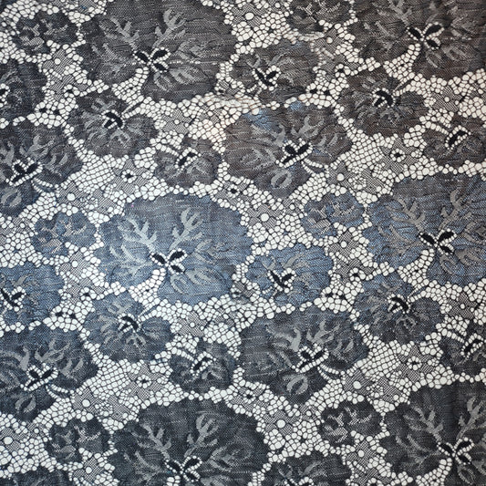 Black Grey Budget Floral Lace Fabric Designer Dress Craft Material 58" By Meter