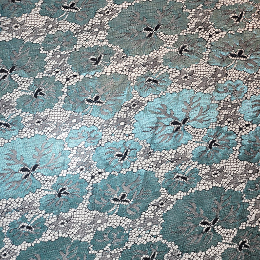 Black Jade Budget Floral Lace Fabric Designer Dress Craft Material 58" By Meter