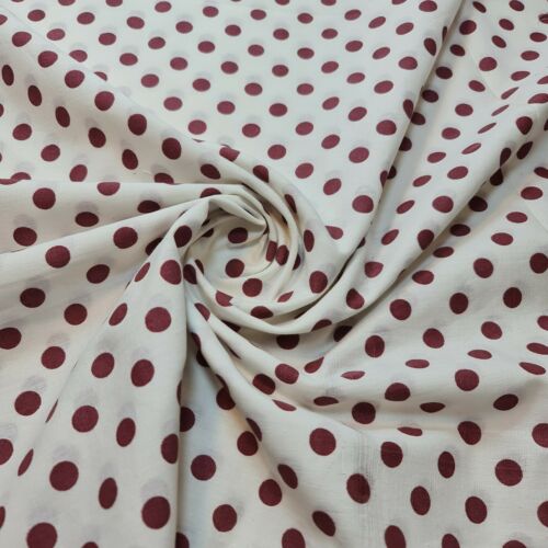 Black Spot Polka 100% White Cotton Poplin Fabric Craft Quilting Patchwork Material Meter 44"