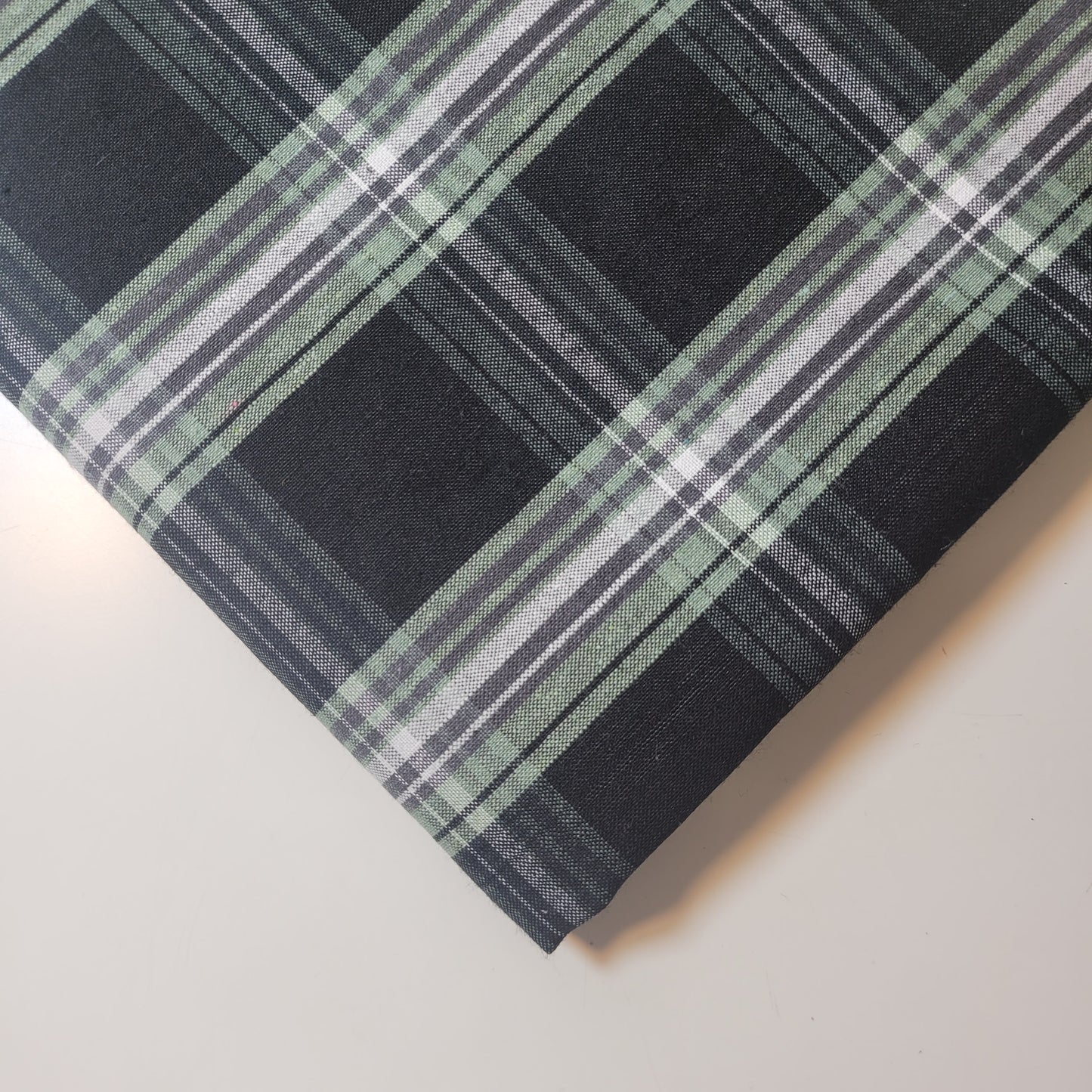 Black Sage 100% Cotton Tartan Check Plaid / Stripe Dress Fabric Craft Quilting Material 58" By Meter