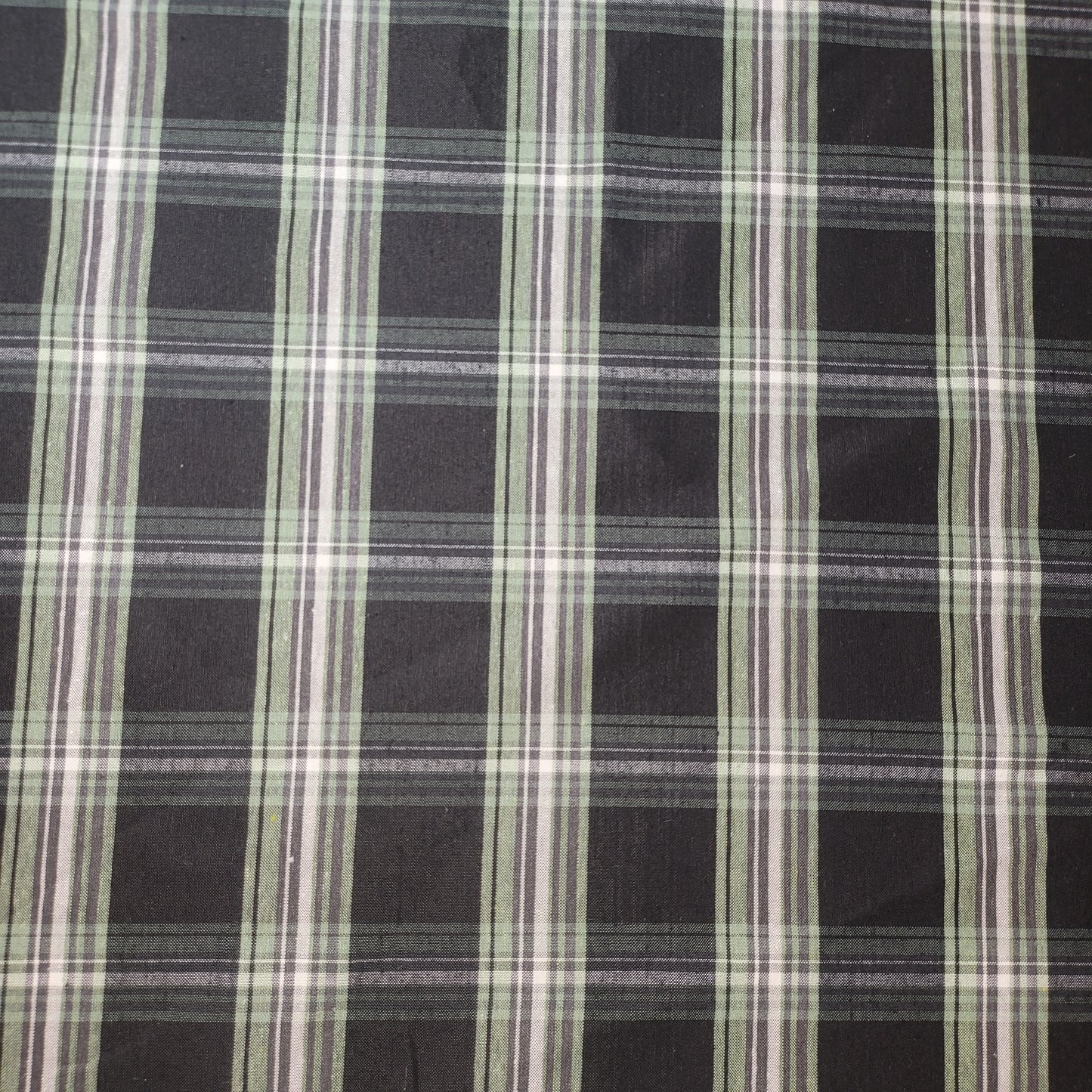 Black Sage 100% Cotton Tartan Check Plaid / Stripe Dress Fabric Craft Quilting Material 58" By Meter