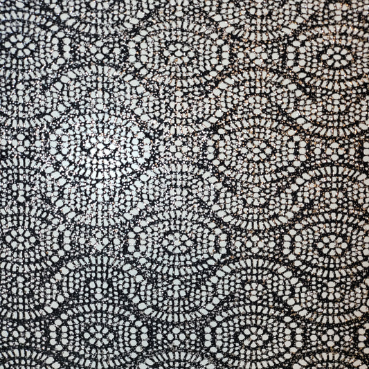 Black Speckle Polka Floral Stretch Floral Bridal Lace Fabric Polyester Mesh Elastane Blend Dress Material 58" By The Meter