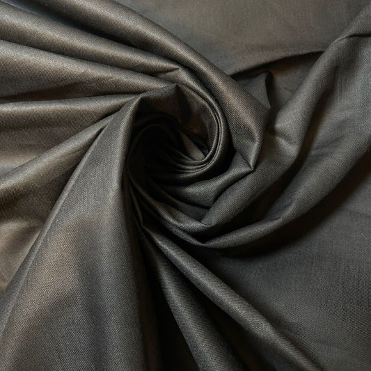 Black 100% Cotton Sateen Material Curtain Lining Dress Craft Quilting Fabric 44" By The Meter