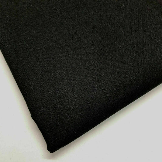 Black 100% Cotton Calico Canvas Fabric Natural Craft Costume Dress Patchwork Material 58" By Meter