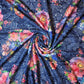 Blue Floral Lace Fabric Designer Dress Craft Material 58" By Meter