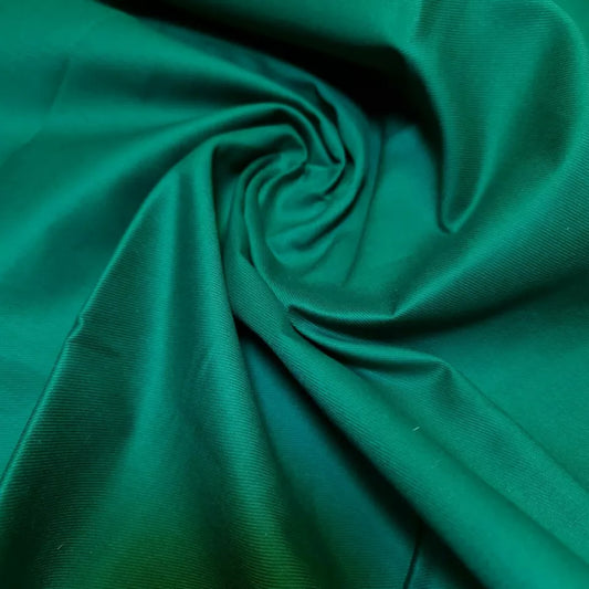 Green Plain Thick 100% Cotton Drill Material Workwear Dress Twill Craft Fabric 58" By The Meter