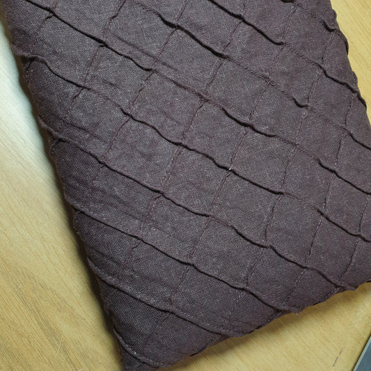 Brown Linen Pin tuck Embroidery Fabric Dress Craft Costume Drape Material 54" Wide By The Meter