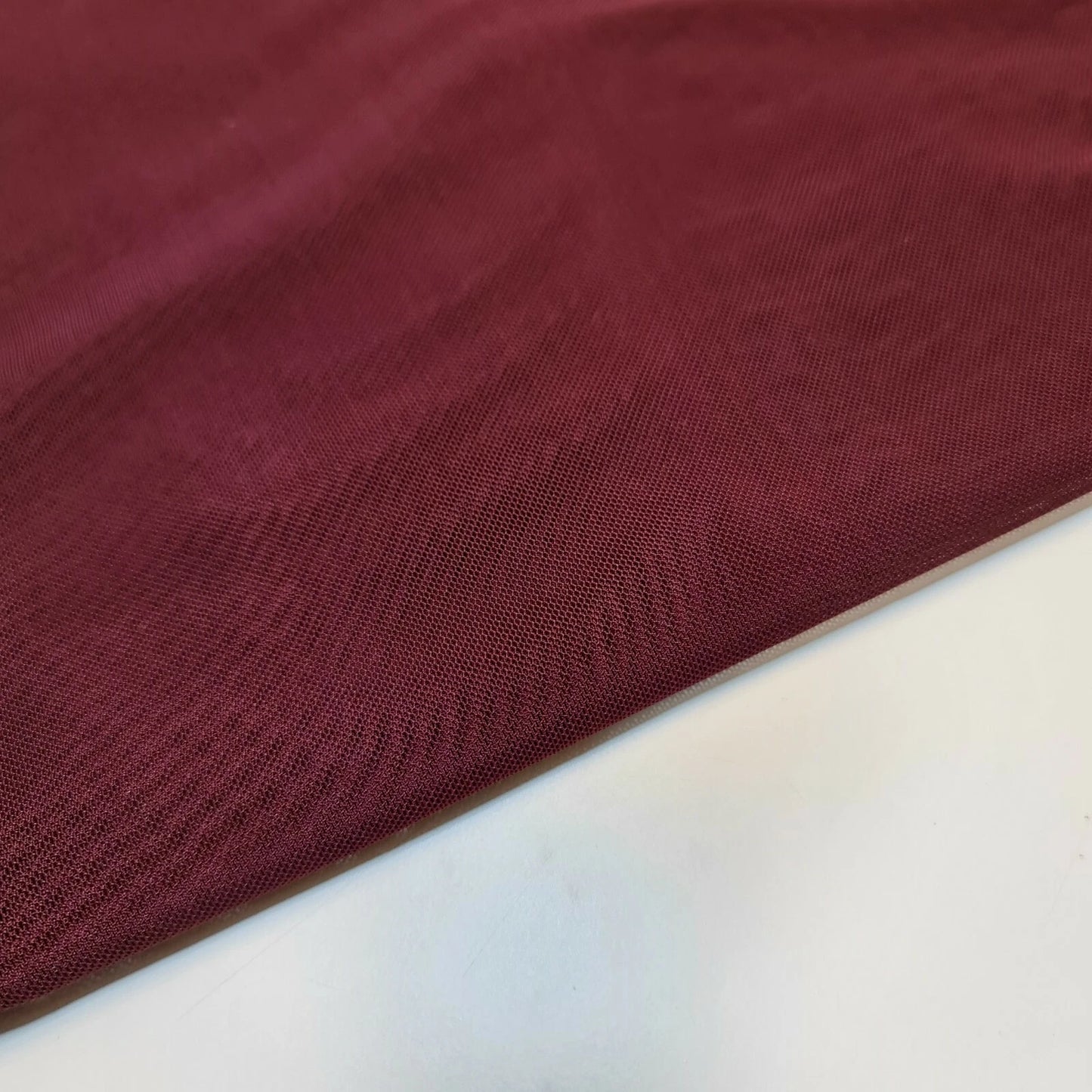 Burgundy Plain Power Mesh 4 Way Stretch Net Fabric Dress Craft Costume Material 58" By The Meter