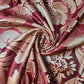 * Clearance * Geometric Stripes & Tartan Chenille Tapestry-Inspired Medium to Heavyweight Curtain & Upholstery Fabrics – 58" Wide",  Sold by the Meter (Burgundy Damask)