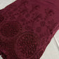 Burgundy Cotton Floral Embroidery Fabric Lace Broderie Anglaise Dress Craft Material 44" By the Meter